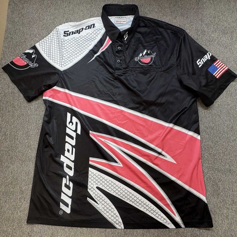 Snap-on Shirt‎ Mens 3XL Black Red Northwest 95th Anniversary Crew Sublimated
